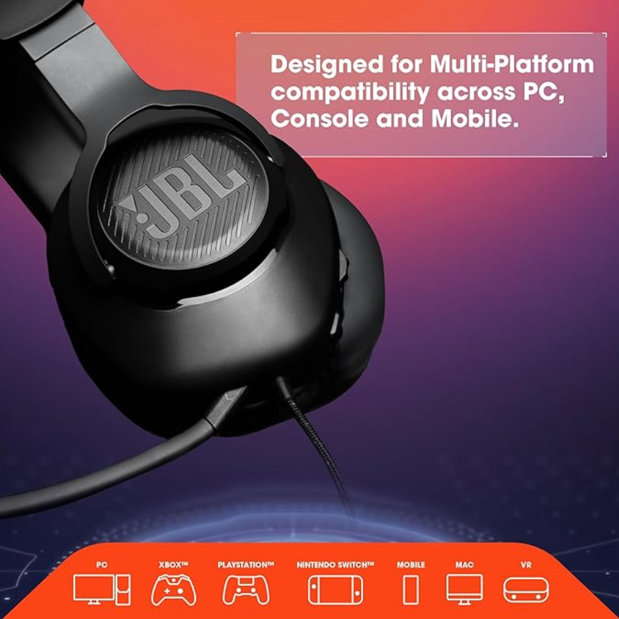 JBL Quantum 100 Wired Over-Ear Gaming Headphones Type-C