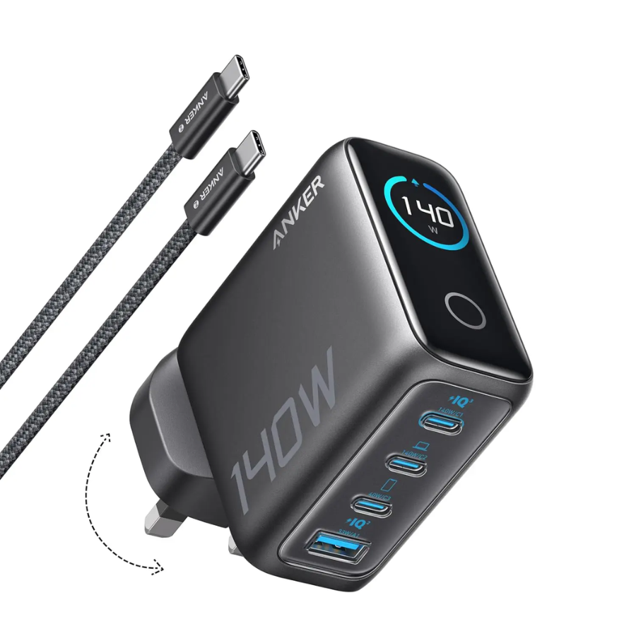 Anker 140W 4-Port Foldable GaN Fast Charger with 240W USB-C Cable B2697