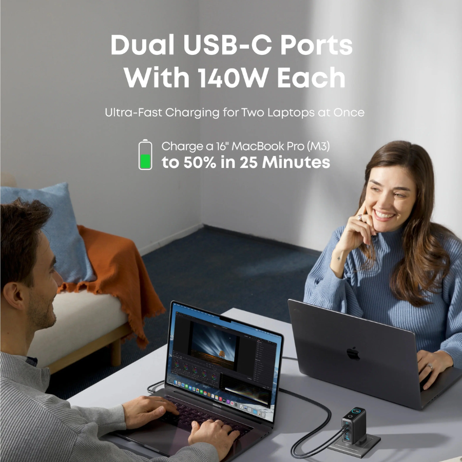 Anker 140W 4-Port Foldable GaN Fast Charger with 240W USB-C Cable B2697