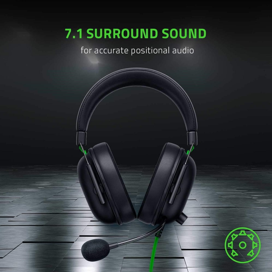 Razer BlackShark V2 X Wired Gaming Headset with 7.1 Surround Sound - Black