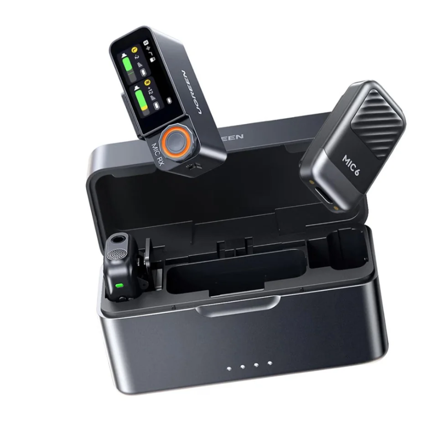 UGREEN Mic6 Pin Wireless Microphone System 2 TX + 1 RX with Charging Case CM988
