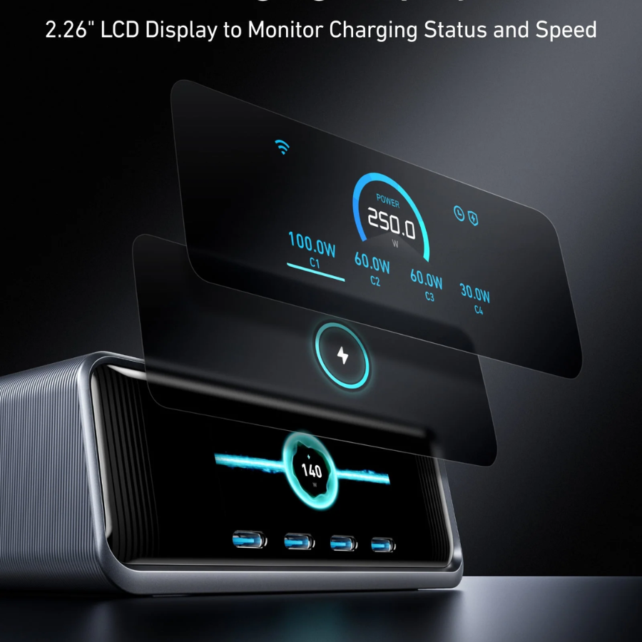 Anker Prime 250W GaN 6-Port Desktop Charger Pro+ A2345 Asian Edition Silver