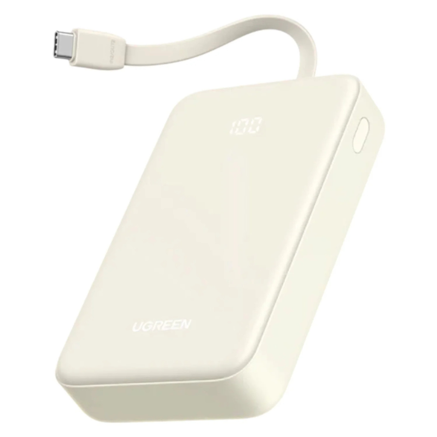 شاحن متنقل يوجرين 20000 مللي أمبير، شحن سريع 30 واط مع كابل USB-C مدمج وشاشة رقمية