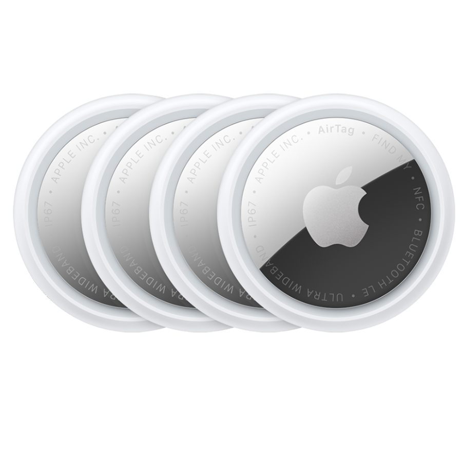 جهاز تتبع البلوتوث Apple AirTag (عبوة من 4) - للمفاتيح والمحافظ والأمتعة