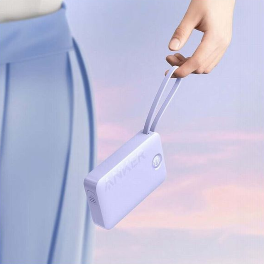 Anker Power Bank 20,000mAh (22.5W) with Built-In USB-C Cable - High-Speed PD Charging for iPhone & Android