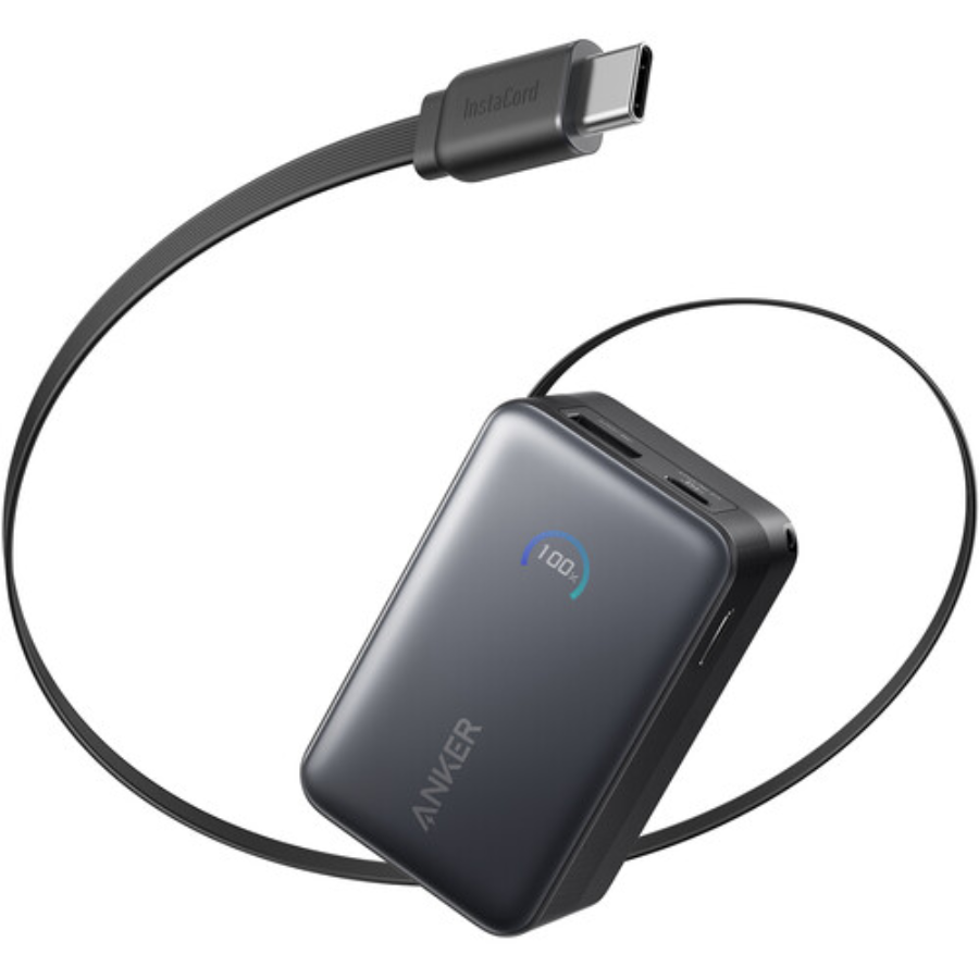 Anker Nano Power Bank 10,000mAh (A1638H21) - 45W Ultra-Fast PD Charging with Built-In USB-C Cable