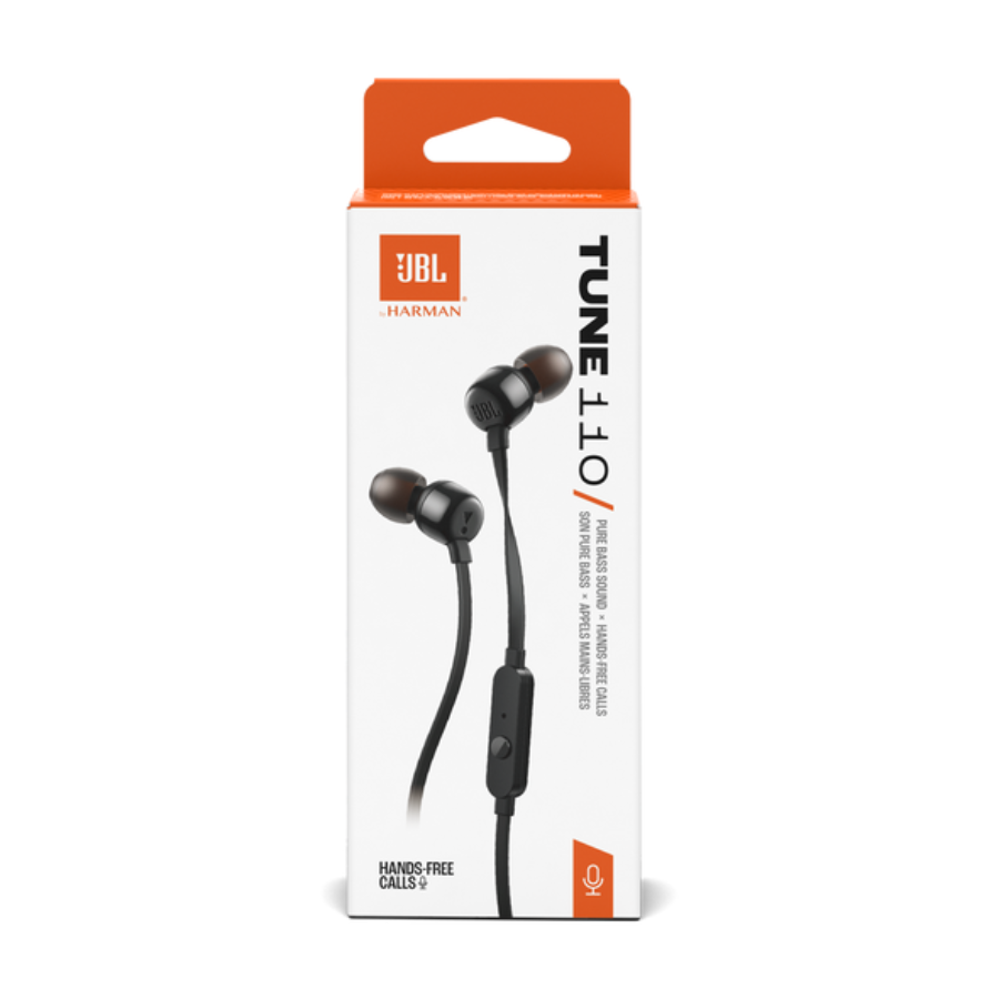 JBL TUNE110 - سماعات أذن بصوت JBL Pure Bass، أسود