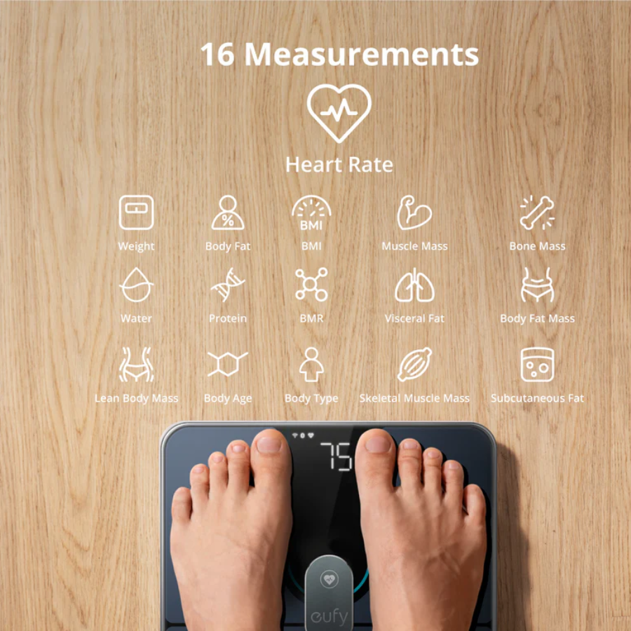 eufy Smart Scale P2 Pro Digital Health Scale - 16 Body Composition Measurements, Wi-Fi & Bluetooth, Heart Rate Monitor & 3D Virtual Body Model