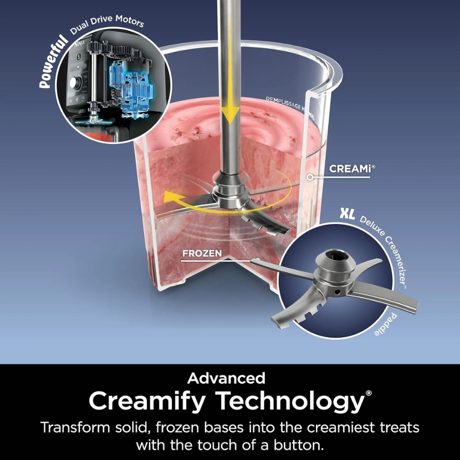 Ninja CREAMi Deluxe 11-in-1 Ice Cream & Frozen Treat Maker - Extra Large Capacity, 11 One-Touch Programs, Creamify Technology - Silver/Black