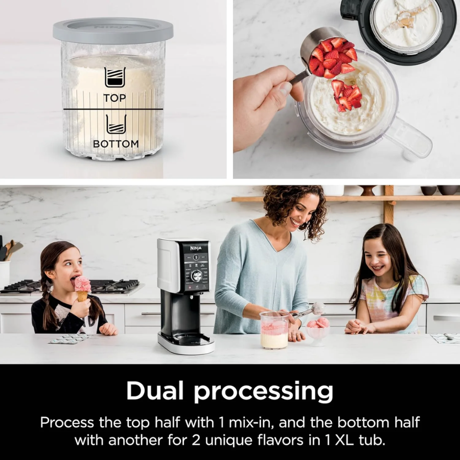 Ninja CREAMi Deluxe 11-in-1 Ice Cream & Frozen Treat Maker - Extra Large Capacity, 11 One-Touch Programs, Creamify Technology - Silver/Black