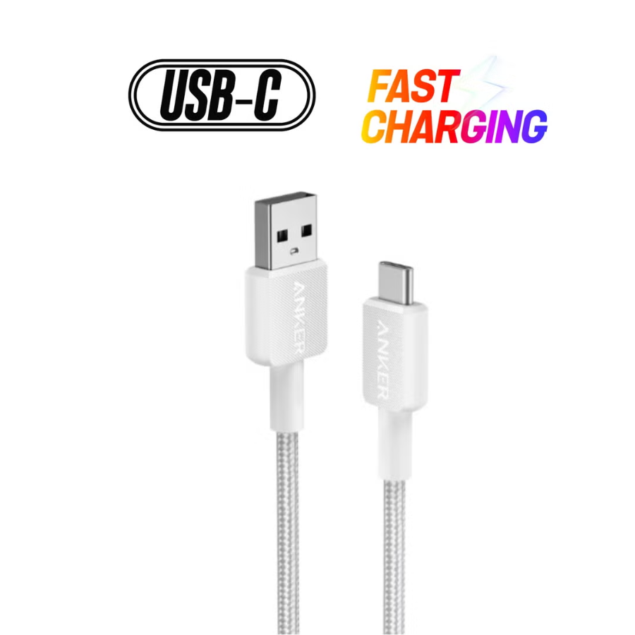 Anker 322 USB-A to USB-C Fast Charging Cable (0.9m) - Double-Braided Premium Nylon Cord, Ultra-Durable (Black)