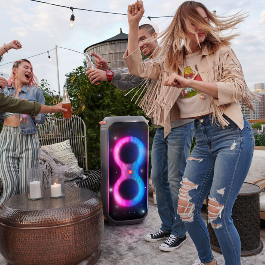 JBL PartyBox 710 Portable Bluetooth Speaker - 800W JBL Pro Sound, Dynamic Light Show, IPX4 Splashproof & Built-in Wheels - Black