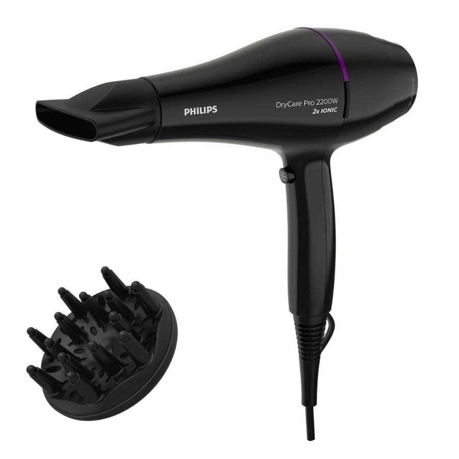 Philips DryCare Pro Hair Dryer - 2200W, AC Motor, Fast Drying, Ionic Conditioning, & Multiple Settings - BHD274