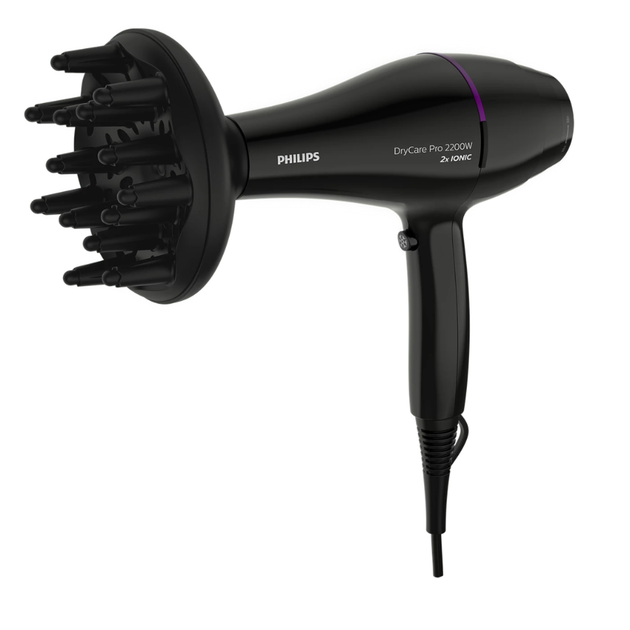 Philips DryCare Pro Hair Dryer - 2200W, AC Motor, Fast Drying, Ionic Conditioning, & Multiple Settings - BHD274