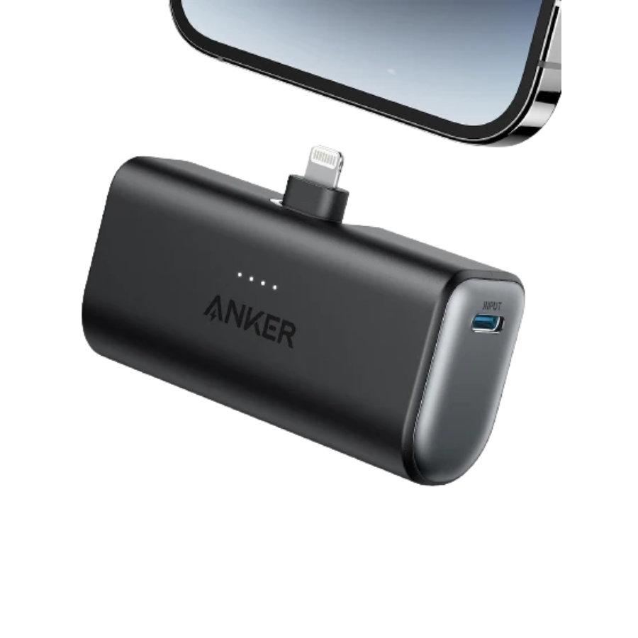Anker Nano Power Bank 5000mAh with Built In Lightning Connector Ultra Compact Pocket Size Portable Charger
