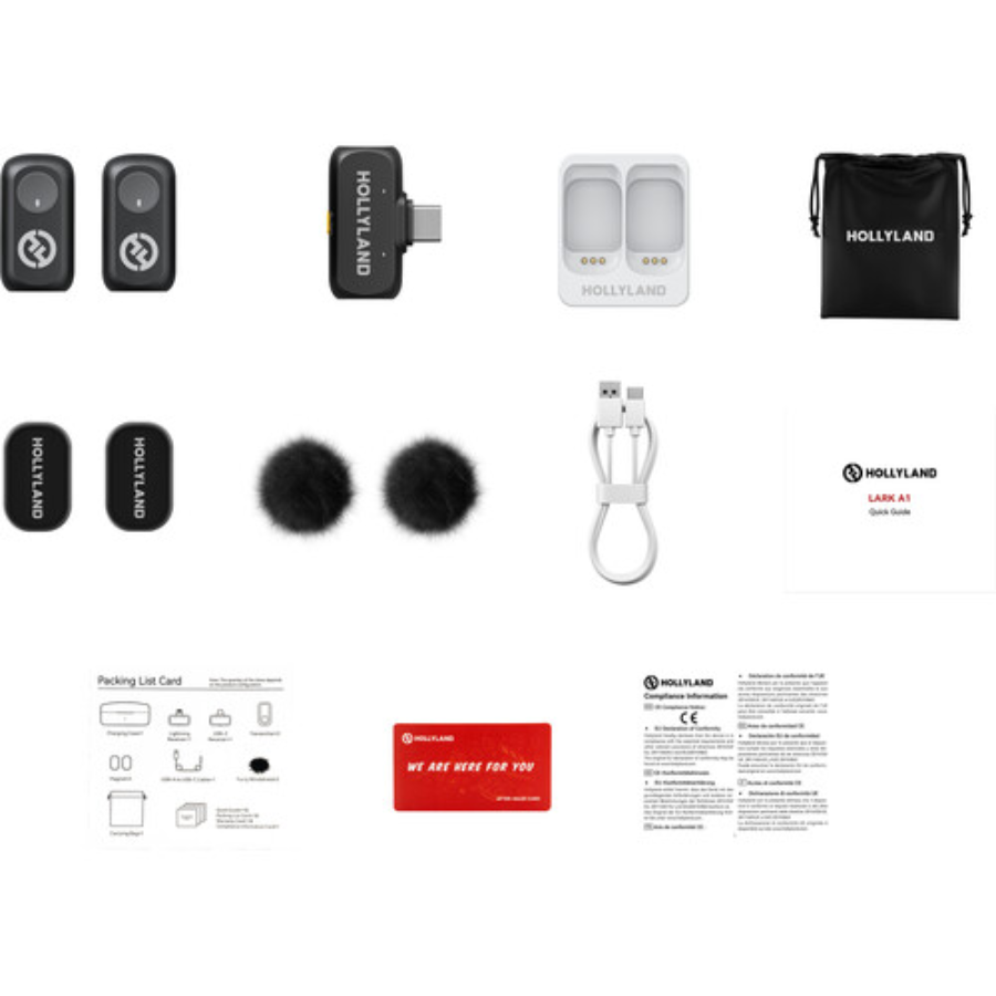 Hollyland LARK A1 Mini Duo 2-Person Wireless Microphone System USB-C Space Gray