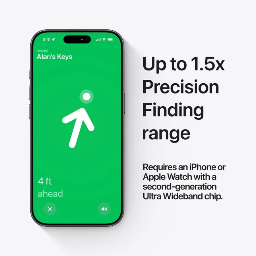 Apple AirTag (2nd Generation) - New Ultra-Wideband Chip for Pinpoint Accuracy & Enhanced Privacy