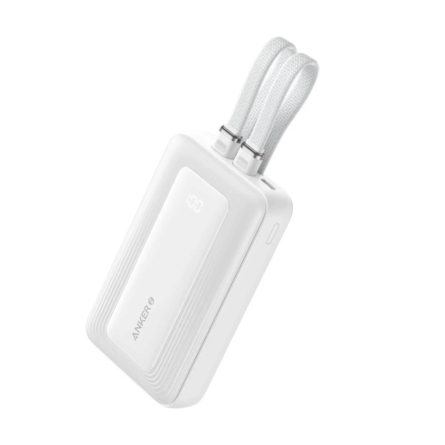 Anker Zolo Power Bank (10,000mAh, 30W) - Integrated USB-C & MFi Lightning Cables