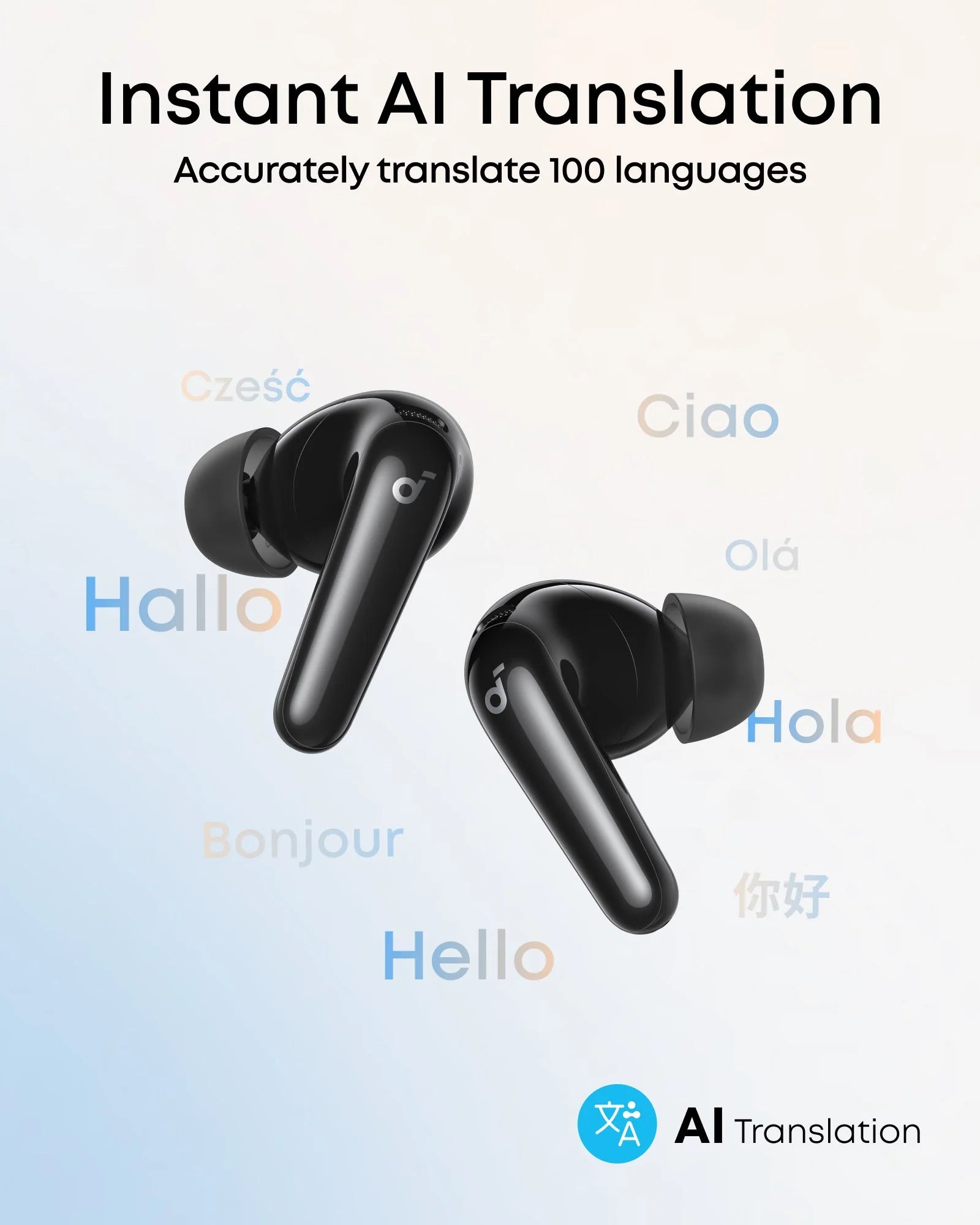 Soundcore R60i NC Adaptive Noise Cancelling Earbuds - 42dB ANC - 6 Mics for Clear Calls - 42 Hours Playtime - Hi-Res Wireless Audio - IP54 Waterproof - Black