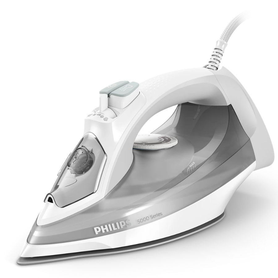 Philips 5000 Series Steam Iron - 2400W, 40g/min Continuous Steam, 160g Steam Boost, SteamGlide Plus Soleplate - DST5010/16