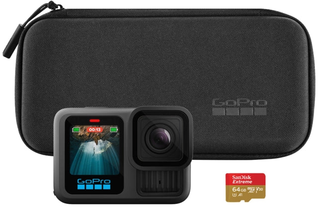 GoPro HERO13 Black Specialty Bundle - 5.3K60 Ultra HD Video - 27MP Photos - HyperSmooth 6.0 Stabilization - HB-Series Lens Compatibility - Includes 64GB SanDisk MicroSD Card & Accessories