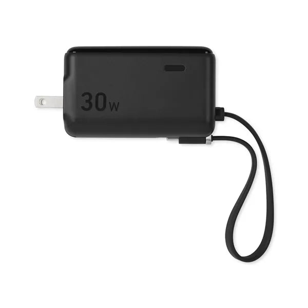 Anker 3-in-1 Power Bank (Fusion) - 30W Fast Charging - Integrated USB-C Cable - 5000mAh Battery Capacity - Hybrid Wall Charger and Portable Battery - Compact Travel Design - Universal Compatibility