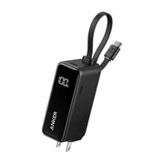 Anker 3-in-1 Power Bank (Fusion) - 30W Fast Charging - Integrated USB-C Cable - 5000mAh Battery Capacity - Hybrid Wall Charger and Portable Battery - Compact Travel Design - Universal Compatibility