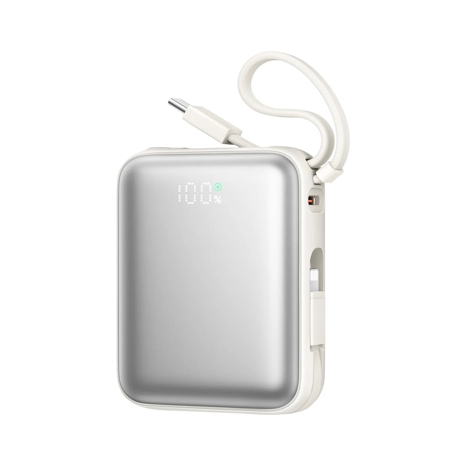 Joyroom JR-PBF27 22.5W Mini Power Bank - 10000mAh Capacity - Built-in Dual Fast Charging Cables (USB-C & Lightning) - PD 20W & QC 3.0 Support - Smart Digital Display - Compact Travel Battery - Multiple Protection System