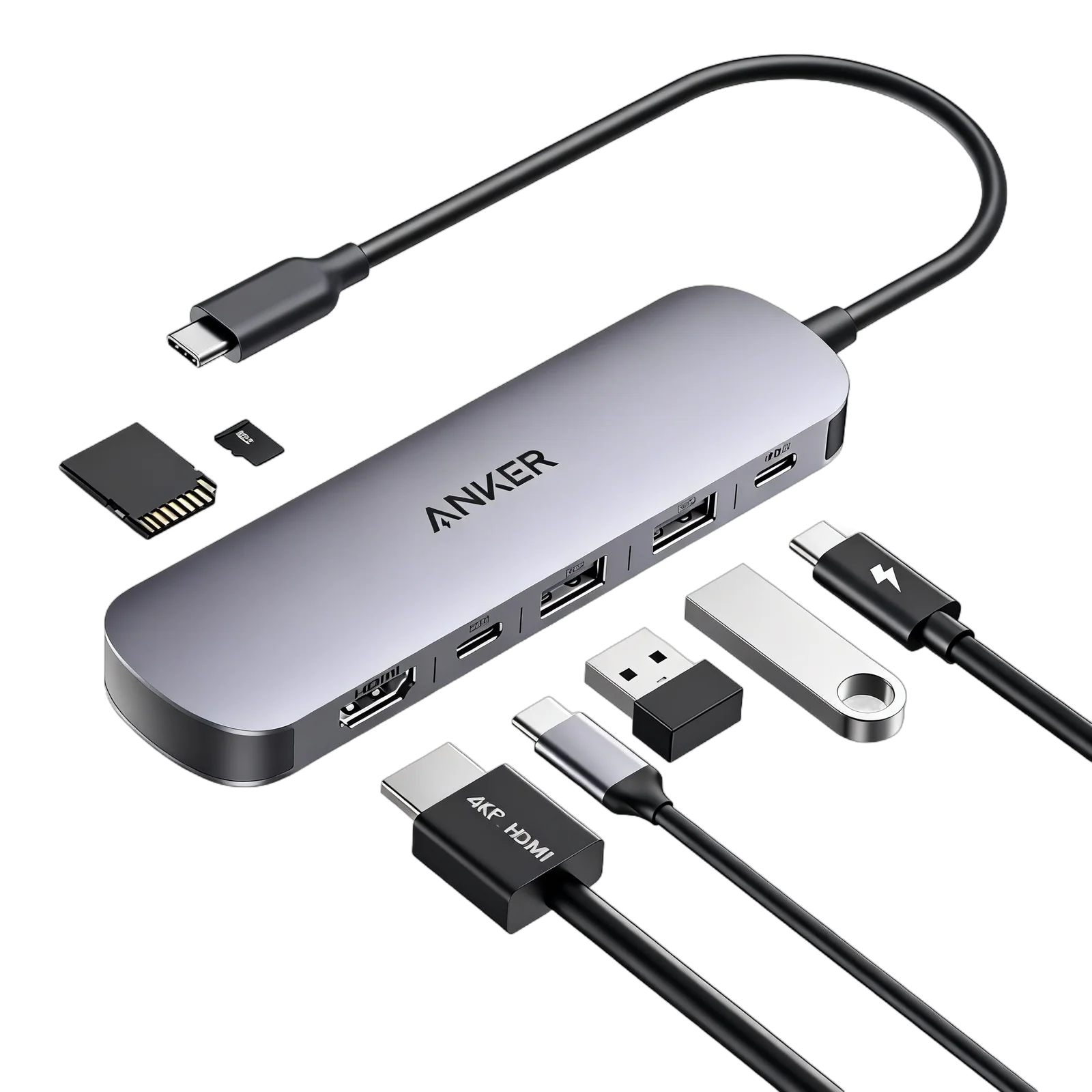 Anker 7-in-1 USB-C Hub - 4K HDMI, 100W Power Delivery & SD Card Reader