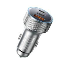 شاحن سيارة سريع Remax CC-07 بقوة 60 واط من السبائك مع منفذي USB-C و USB-A
