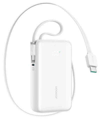 JR-PR2L باور بانك صغير 35 واط مع كابل تايب سي قابل للسحب مدمج وكابل USB-L مدمج 10000 مللي أمبير/ساعة