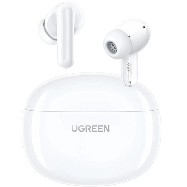 سماعات أذن لاسلكية حقيقية UGREEN HiTune P3 - بلوتوث 5.2 - مقاومة للماء بمعيار IPX5 - وضع الألعاب منخفض الكمون - تقليل الضوضاء بميكروفون مزدوج - أبيض