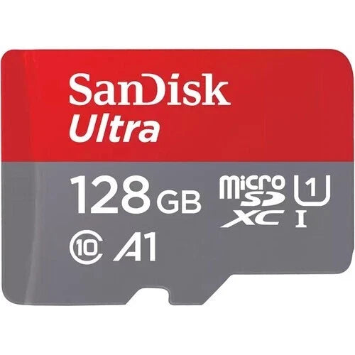 بطاقة ذاكرة SanDisk Ultra microSDXC UHS-I بسعات 64 جيجابايت و 128 جيجابايت و 256 جيجابايت مع محول SD