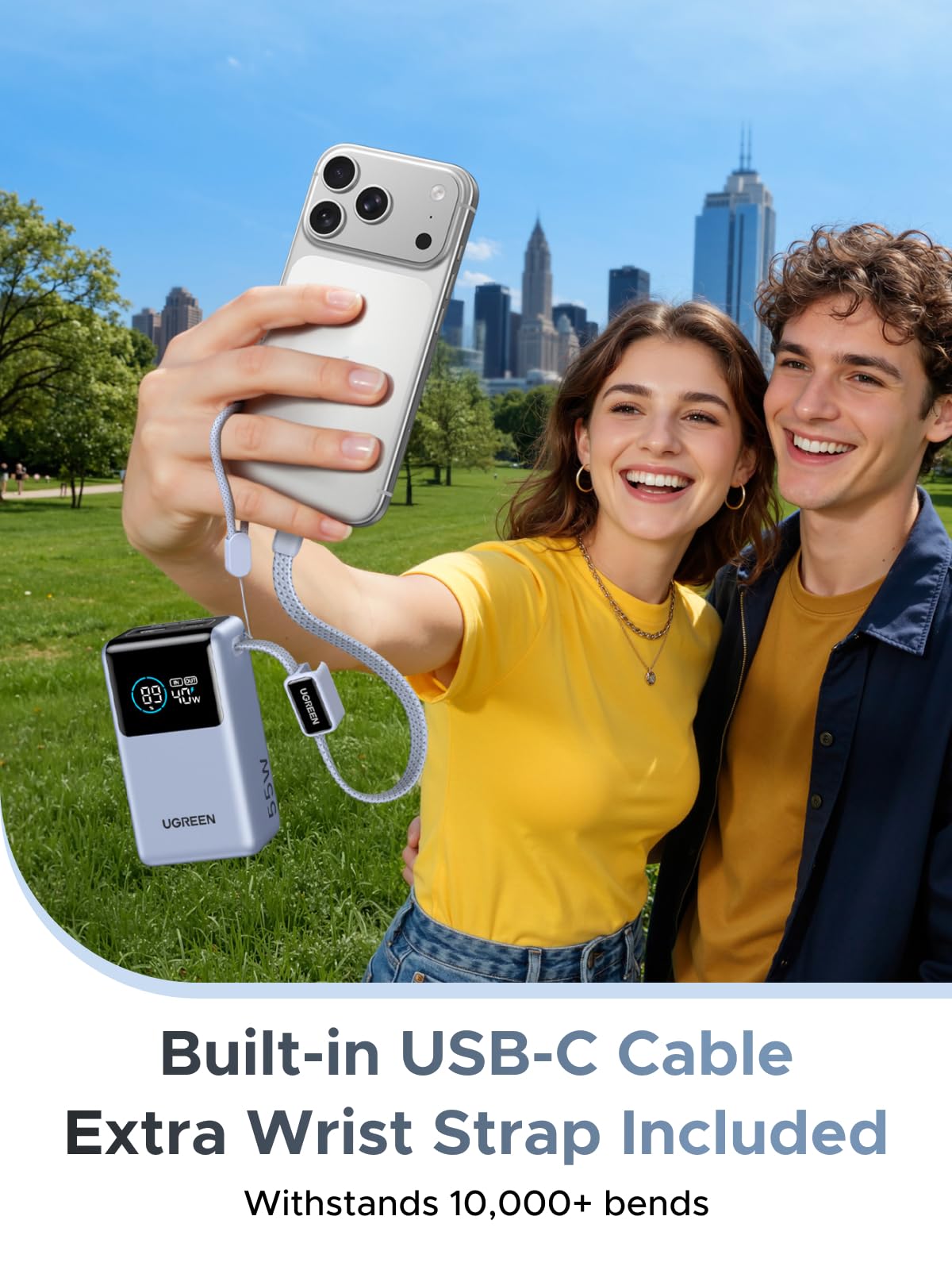 Ugreen 65W Power Bank with Built-in Cable Space Gray