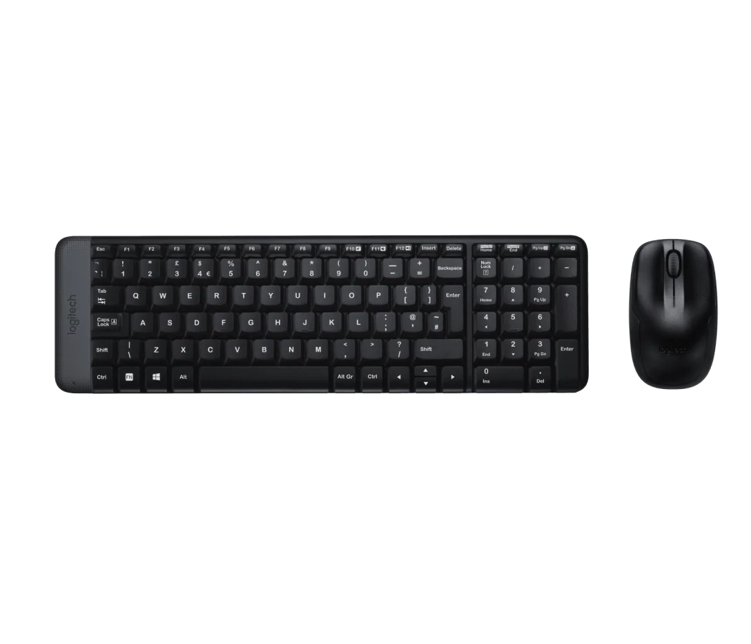 Logitech MK220 Wireless Keyboard and Mouse Combo - Compact Design - 2.4 GHz Reliable Connection - 24-Month Keyboard Battery Life - Black